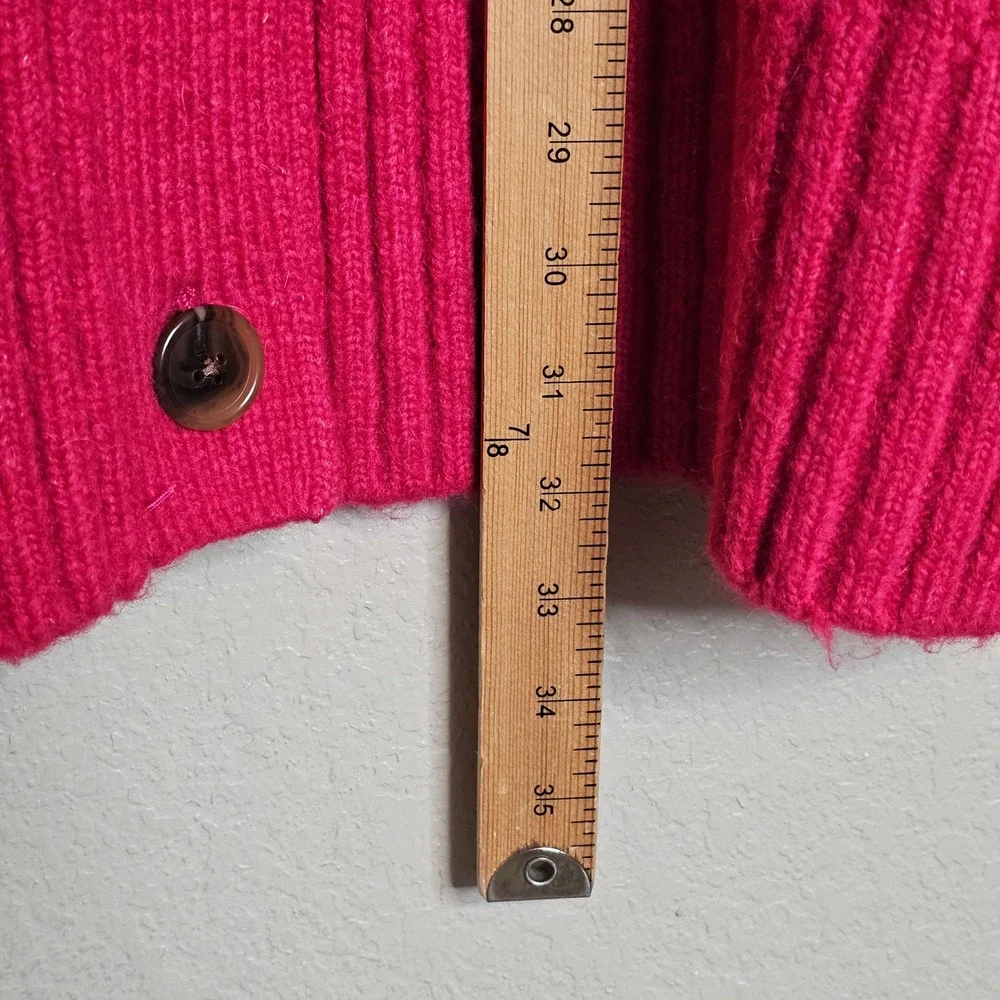 J.Crew Womens XL Pink Cable Knit Cardigan Oversized Button Front Sweater - Picture 12 of 13